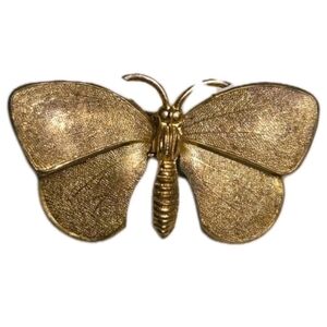 Antique Art Nouveau Butterfly Brooch c.1910–1930 | Hinged Wings | Gold-Tone